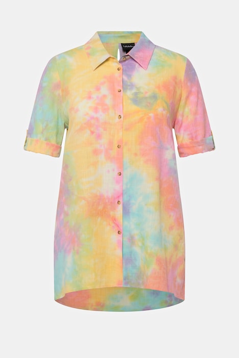 Tie dye polo button on sale down