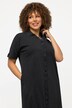 Robe chemisier oversized, col chemise, manches courtes