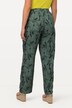 Spodnie wciągane Rose, liście, szeroka nogawka, elastyczny pas