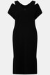 Midikleid, Strickkleid, Cut-Out, V-Ausschnitt, Halbarm