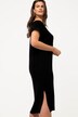 Midikleid, Strickkleid, Cut-Out, V-Ausschnitt, Halbarm