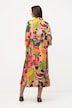3/4 Sleeve Button Down Fruit Print Dress