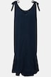 Midikleid, Träger zum Binden, A-Linie, Volant, ärmellos