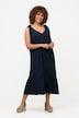 Midikleid, Träger zum Binden, A-Linie, Volant, ärmellos