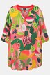 Bluzka tunikowa, owoce, dekolt tunikowy, rękaw 3/4