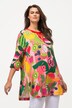 Bluzka tunikowa, owoce, dekolt tunikowy, rękaw 3/4
