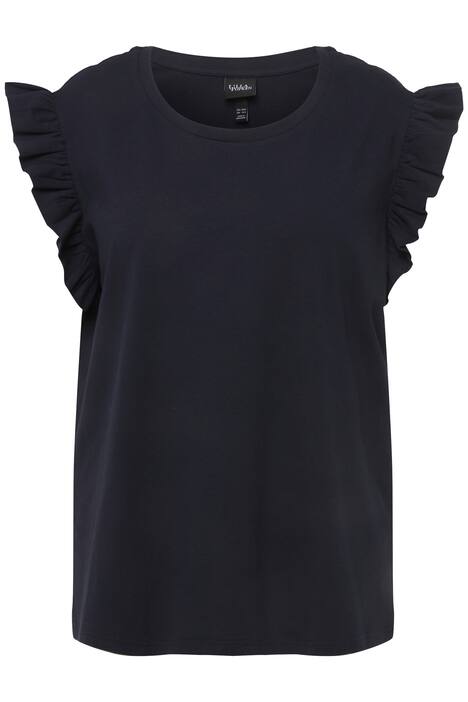 Tričko, volán, kulatý výstřih, bez rukávů