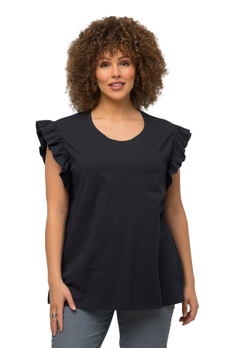 Tričko, volán, kulatý výstřih, bez rukávů