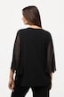Shirt, Schmuckband, Cut-Outs, Rudhals, 3/4-Chiffonärmel
