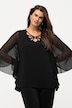 Shirt, Schmuckband, Cut-Outs, Rudhals, 3/4-Chiffonärmel