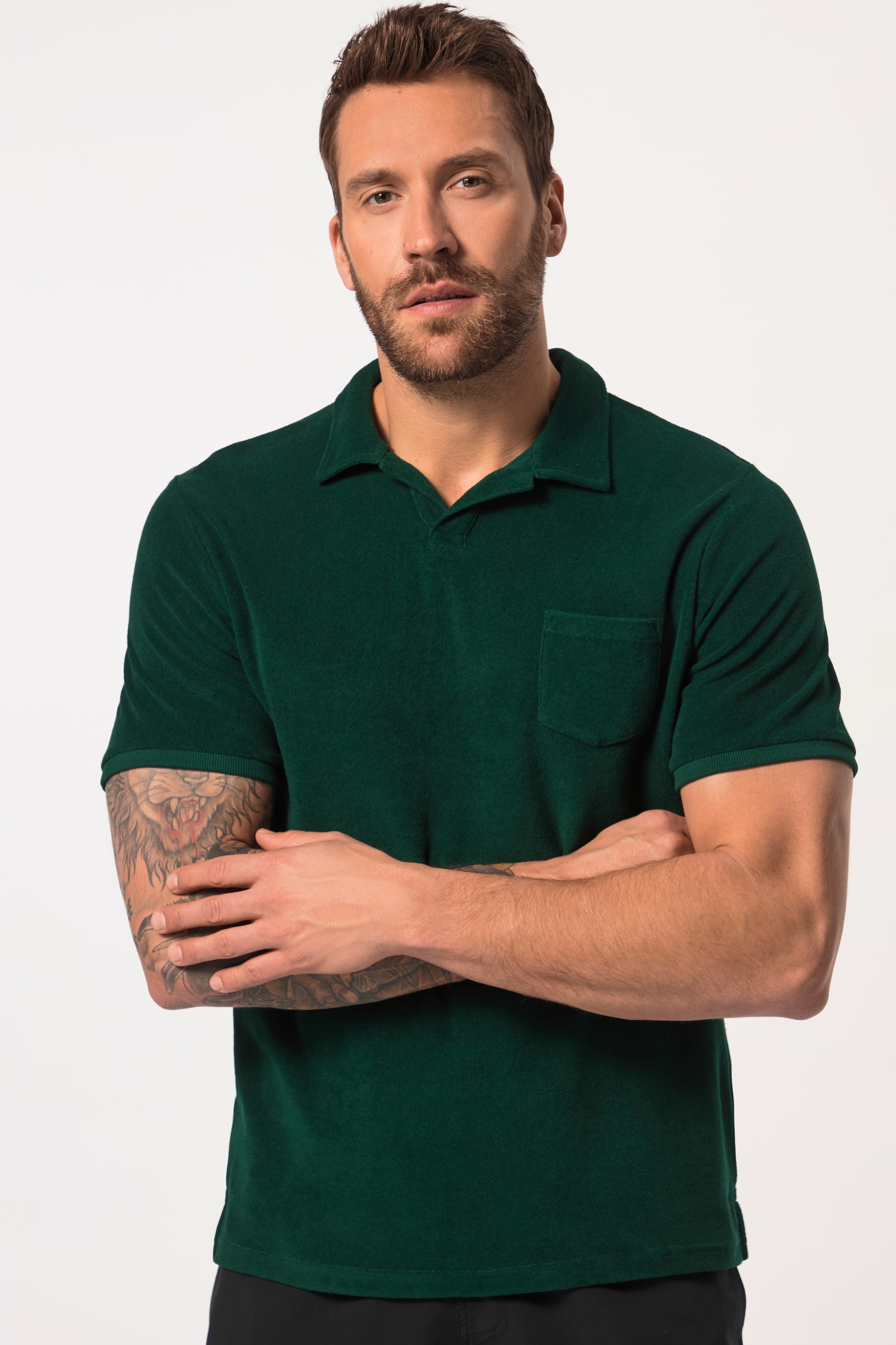 JP 1880 Herren große Größen Poloshirt Halbarm Frottee Cuba Kragen 817090