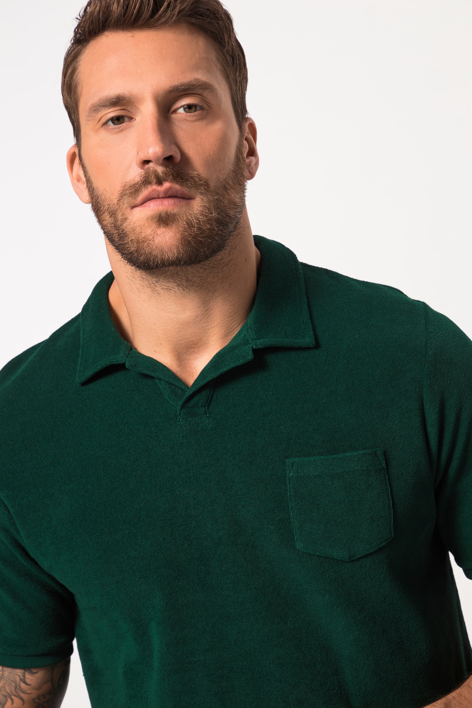 JP 1880 Herren große Größen Poloshirt Halbarm Frottee Cuba Kragen 817090