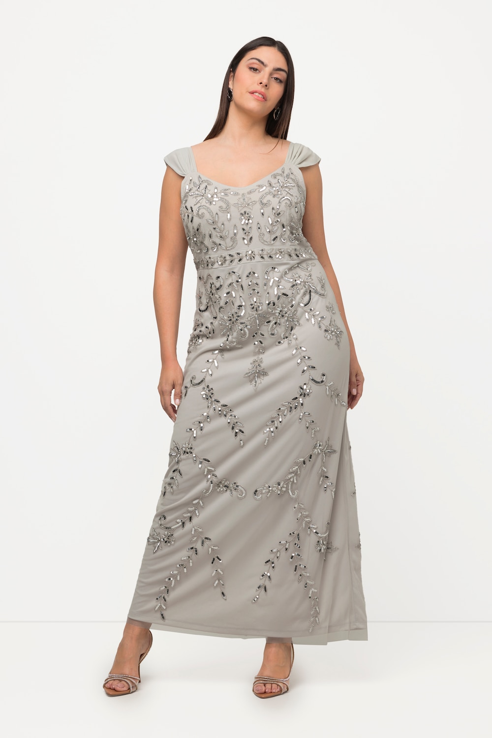 Große Größen Trägerkleid, Damen, grau, Größe: 48, Polyester, Ulla Popken