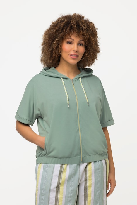 Short Sleeve Zip-Up Hoodie | Sweatshirt Jackets | Sweatshirts