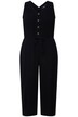 3/4 mušelínový overal, široké nohavice, výstřih do V, bez rukávů