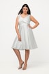 Abendkleid, A-Linie, drapiert, V-Ausschnitt, ärmellos