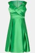 Abendkleid, A-Linie, drapiert, V-Ausschnitt, ärmellos