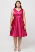 Abendkleid, A-Linie, drapiert, V-Ausschnitt, ärmellos