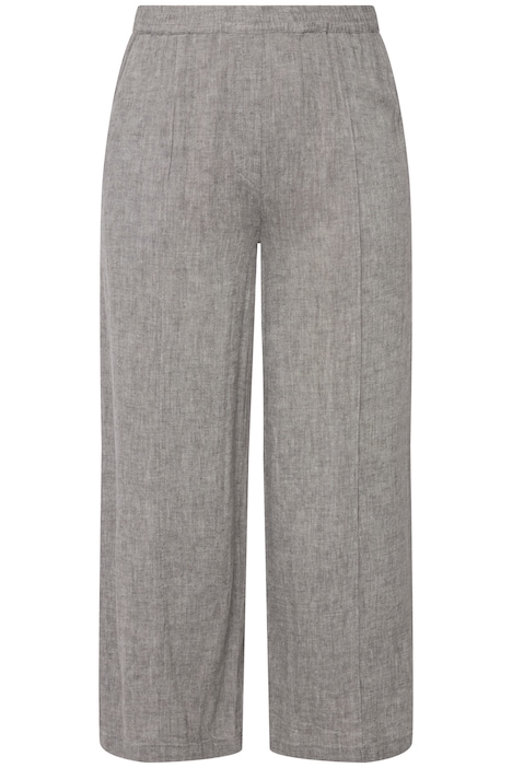 7/8 kalhoty, lněná směs, elastický pas, široké nohavice