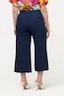 Pantalones con diseño crop, mezcla de lino, cintura elástica, pernera ancha