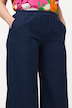 Pantalones con diseño crop, mezcla de lino, cintura elástica, pernera ancha