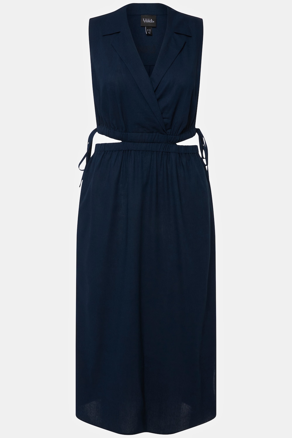 Grote Maten maxi jurk, Dames, blauw, Maat: 50/52, Viscose/Linnen, Ulla Popken