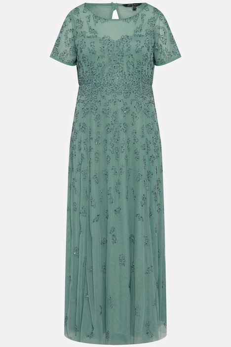 Ulla Popken Bra Size 52D US Green Floral Embroidered Mesh