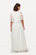 Brautkleid, Stickerei, Empirenaht, V-Ausschnitt, 3/4-Arm