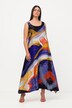 Abstract Orchid Graphic Print Sleeveless Maxi Dress