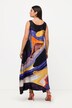 Abstract Orchid Graphic Print Sleeveless Maxi Dress