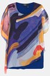 Layered Abstract Print Chiffon Blouse