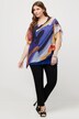 Layered Abstract Print Chiffon Blouse