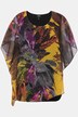 Layered Colorful Leaf Print Chiffon Blouse