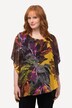 Layered Colorful Leaf Print Chiffon Blouse