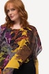 Layered Colorful Leaf Print Chiffon Blouse