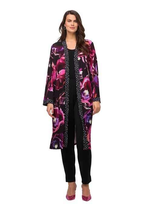 Kimono, motýl, šálový límec, otevřený střih