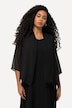 Chiffon-jakke, oversized, sjalkrage, trekvartermer