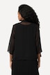 Chiffon-jakke, oversized, sjalkrage, trekvartermer