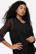 Chiffon-jakke, oversized, sjalkrage, trekvartermer