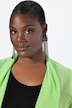 Chiffon-jakke, oversized, sjalkrage, trekvartermer