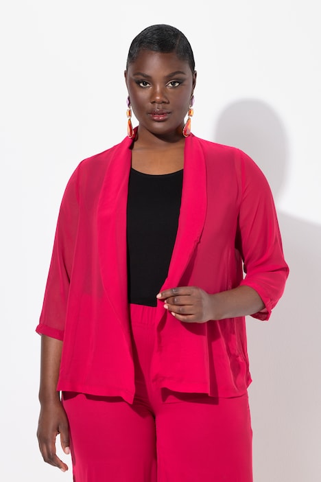 Oversized Shawl Collared Chiffon Jacket