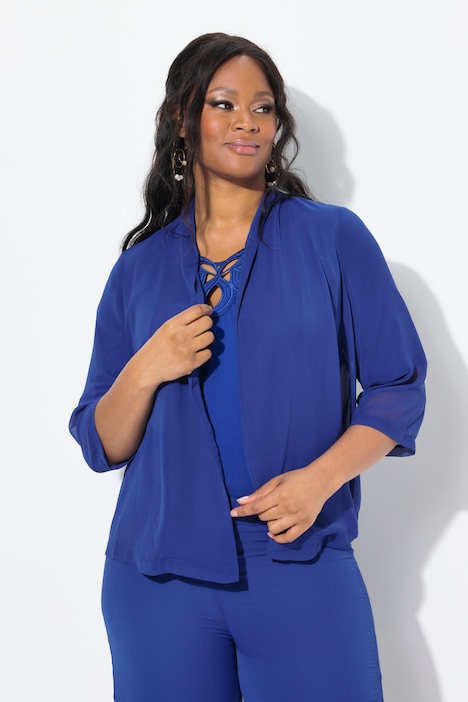 Oversized Shawl Collared Chiffon Jacket