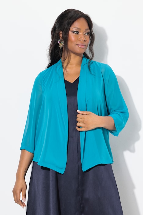 Oversized Shawl Collared Chiffon Jacket