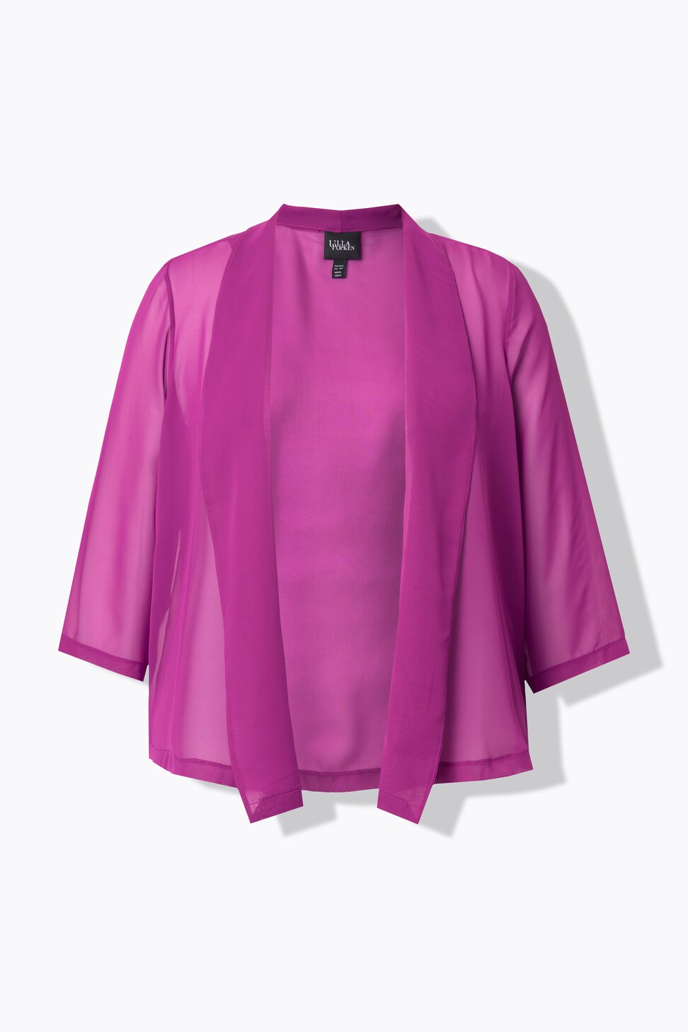 Giacca ULLA POPKEN In Chiffon Oversize Blu Notte 54+ - Collo A Scialle, Maniche 3/4