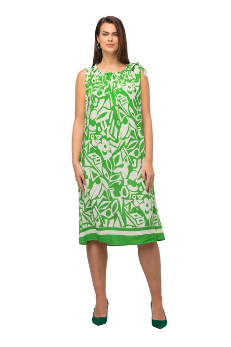 Midi šaty, potisk, elastický výstřih, bez rukávů