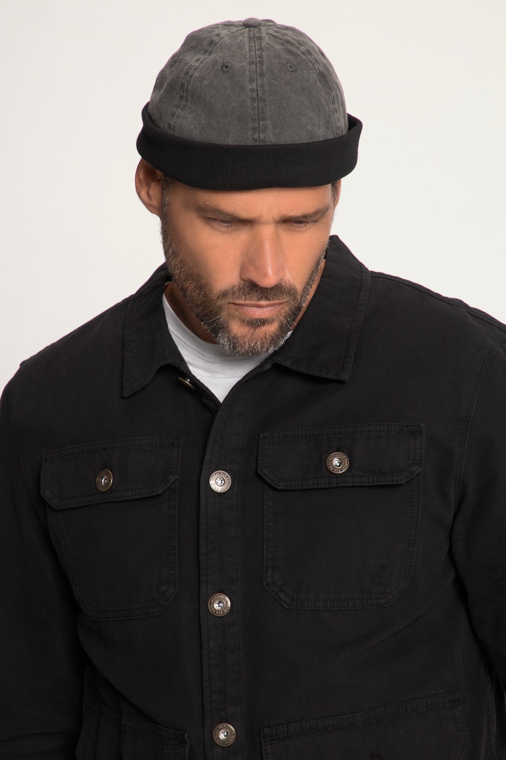 grandes tailles bonnet de marin réglable, hommes, gris, taille: one size, coton, jp1880