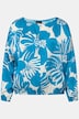 Tunika, Blüten, Oversized, U-Boot-Ausschnitt, Langarm