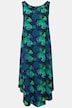 midi jurk, pixelbloemen, ronde hals, mouwloos