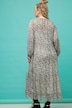 Maxikleid, A-Line, Chiffon, Zebra Muster, Rundhals, Langarm