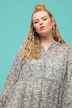 Maxikleid, A-Line, Chiffon, Zebra Muster, Rundhals, Langarm